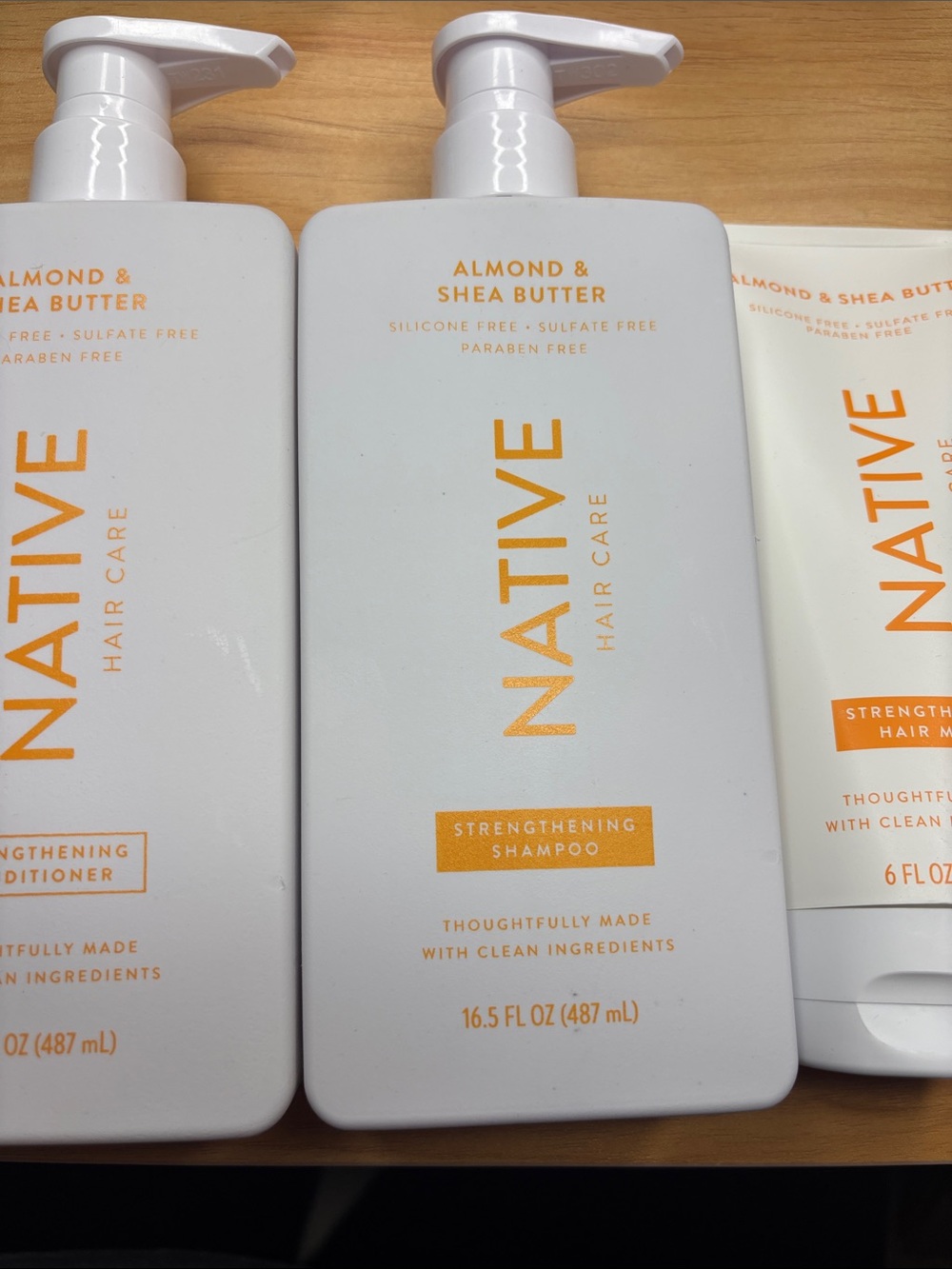 Native almond shea butter shampoo, conditioner and hair mask NEW